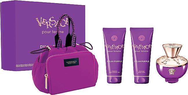 Подарунковий набір для жінок Versace Dylan Purple edp 100 мл/бальзам 100 мл/гель для душу 100 мл та косметичка (81154)
