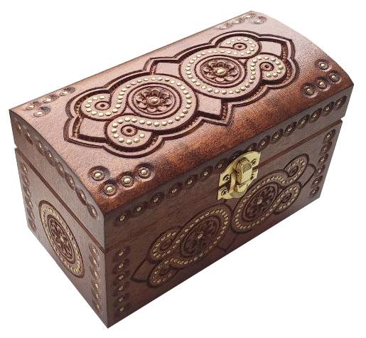 Шкатулка деревянная ручной работы 8х16 см (00057)