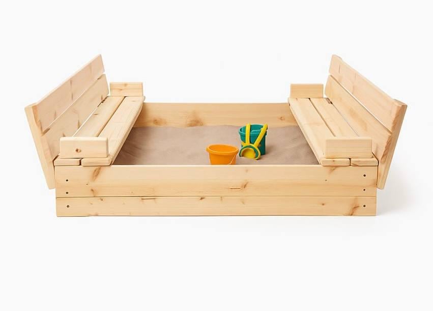 Песочница детская с натурального дерева сосна 1300х1300х400 мм (DP5675) - фото 2 Песочница детская с натурального дерева сосна 1300х1300х400 мм (DP5675) - фото 2