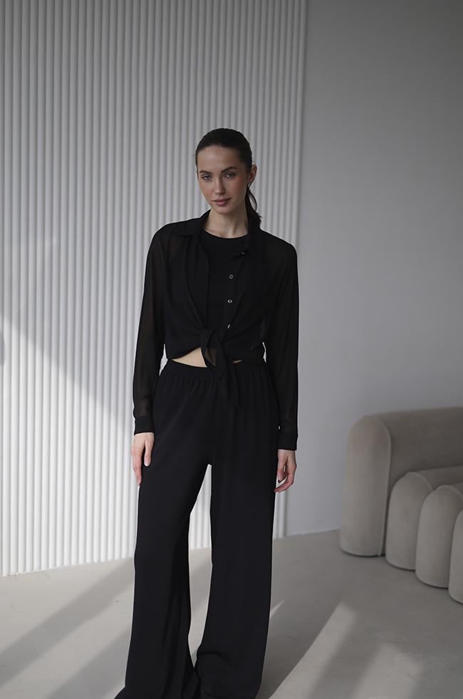 Блуза Lipar 2954 шифоновая р. 42 Черный (16917430)