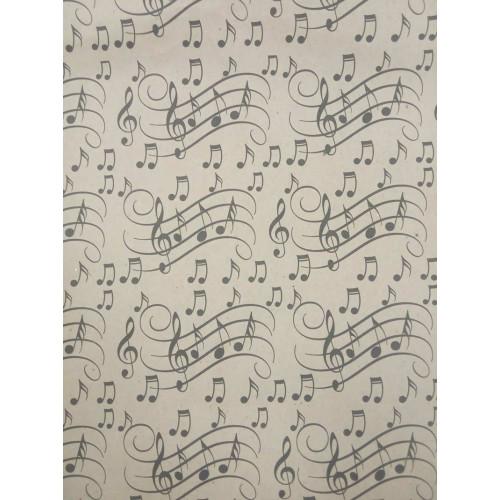 Упаковочная бумага крафт Ноты 10х1,05 м 80 г/м2 (1912)