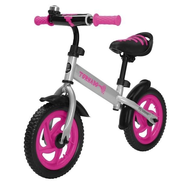 Биговел детский BALANCE TILLY 12 Tornado T-21255 на стальной раме EVA колеса 12" 82х60х43 см Серо-розовый (150-7-T-21255 Rose)
