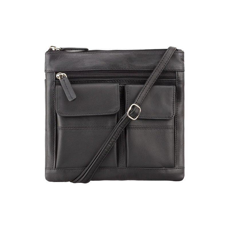 Сумка жіноча шкіряна Visconti 18608/A Slim Black (18608 BLK)