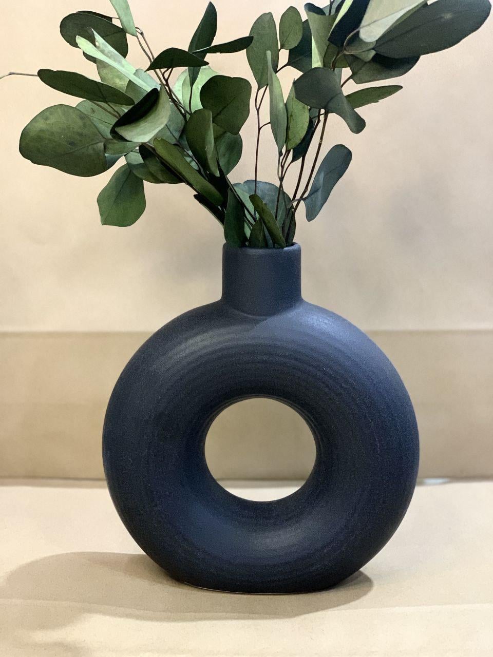 Ваза керамическая d 23 см Черный