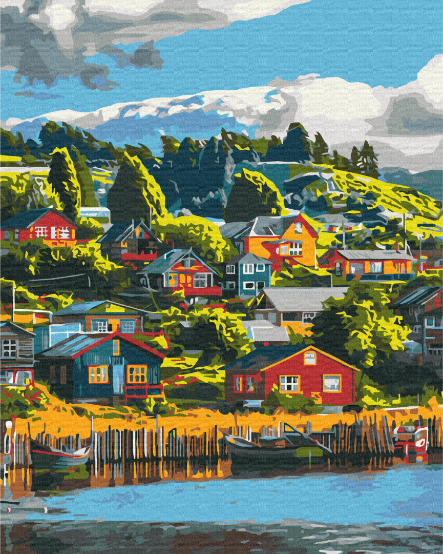 Картина по номерам Brushme Цветная деревня 48x60 см (BS53968L)