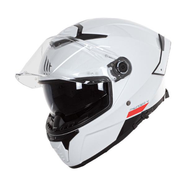Мотошлем MT HELMETS Thunder 4 SV Solid 2XL Gloss White (46899) - фото 5