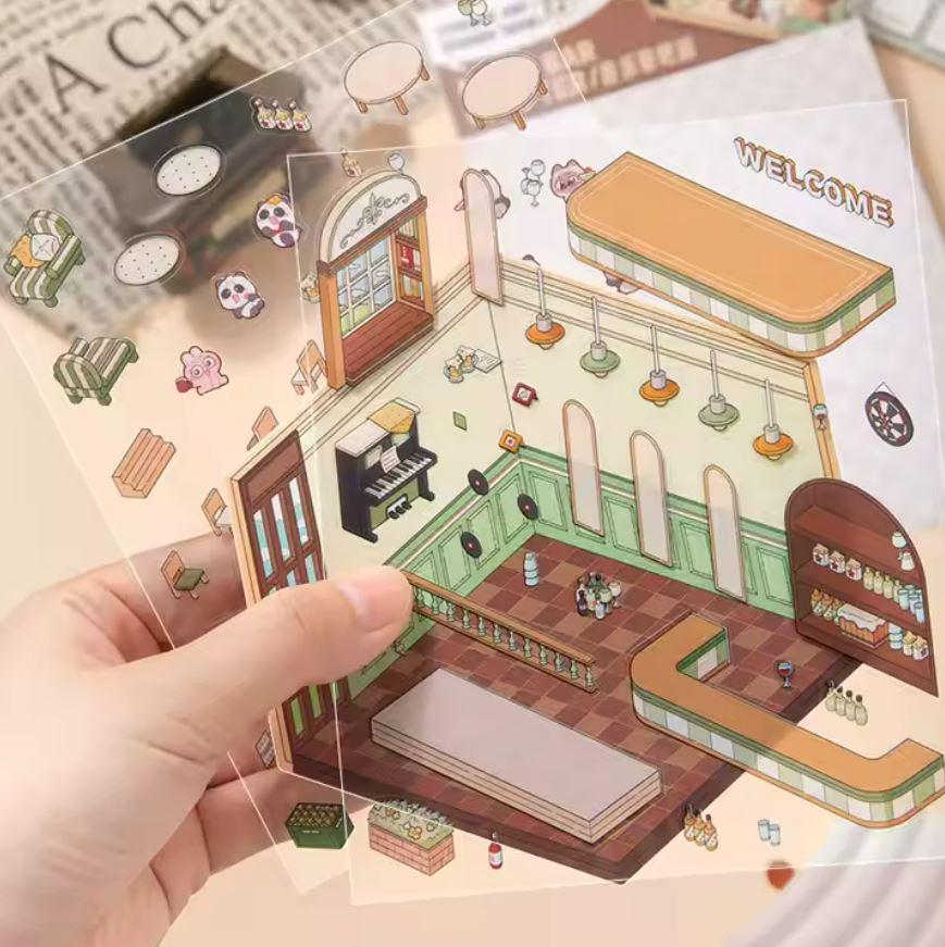 Наклейки 3D для створення міні кімнат з капібарою 4в1 з пінцетом - фото 5 Наклейки 3D для створення міні кімнат з капібарою 4в1 з пінцетом - фото 5