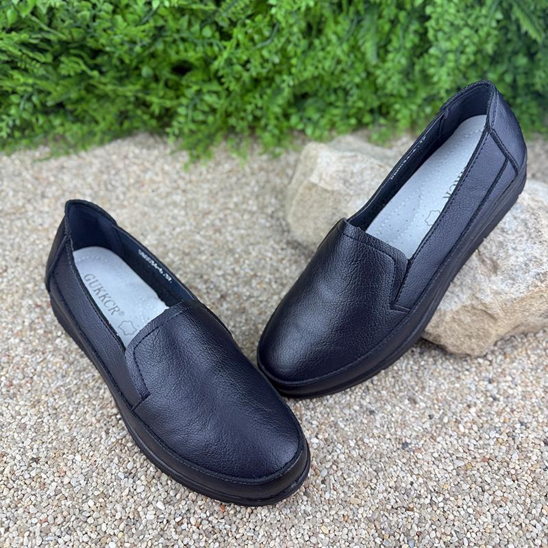 Мокасини шкіряні жіночі Е-002034-6 p. 38 24,5 см Темно-синій (109191668)