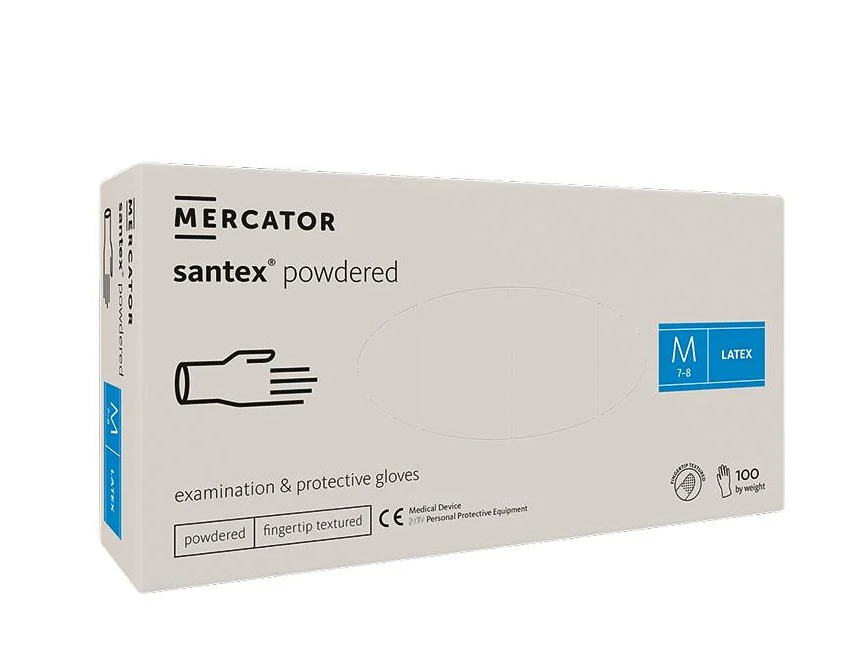 Перчатки латексные Santex медицинские М 100 шт. (2086)