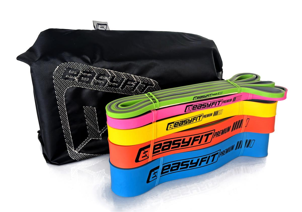 Набір двошарових резинок для підтягування EasyFit Premium 2-63 кг 5 шт. (EF-2635s)