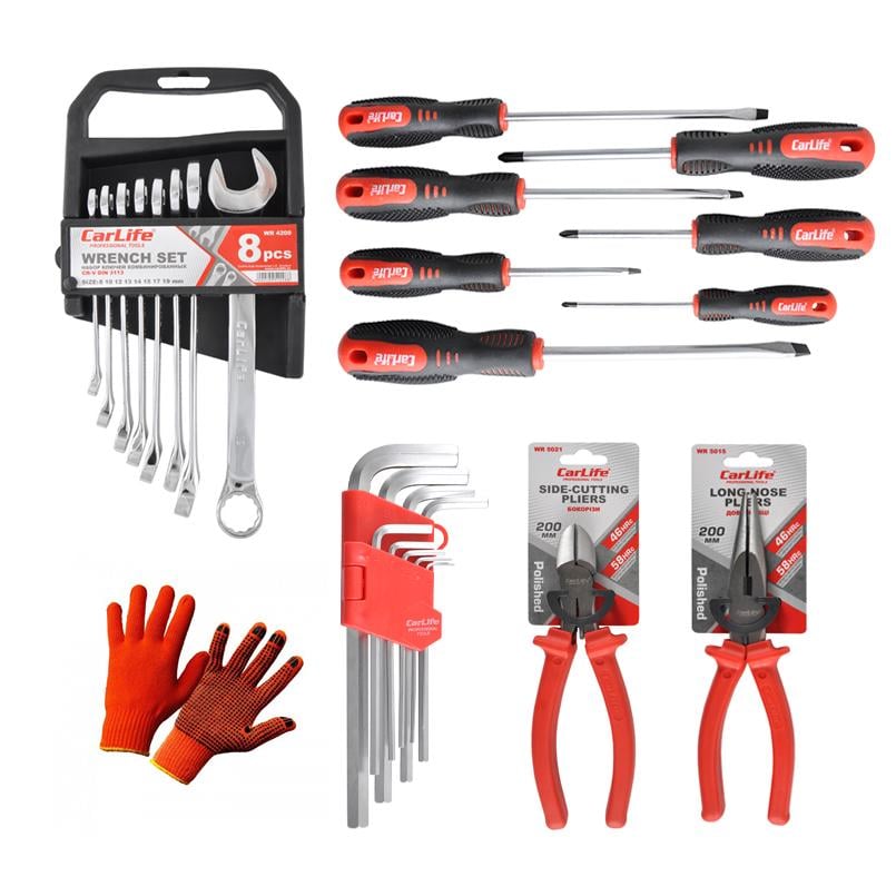Набор инструментов CarLife с долгогубцами и кусачками (na_86)