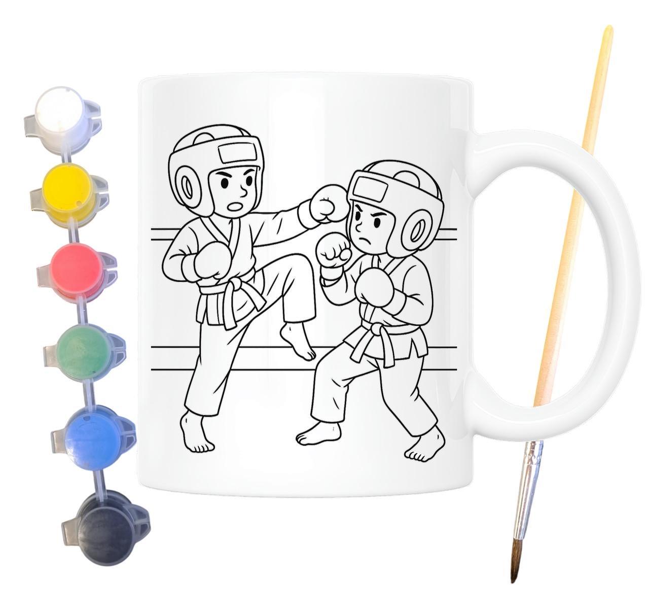 Набір для творчості кружка розмальовка Кікбоксинг 330 мл Білий (КР0115) - фото 2 Набір для творчості кружка розмальовка Кікбоксинг 330 мл Білий (КР0115) - фото 2