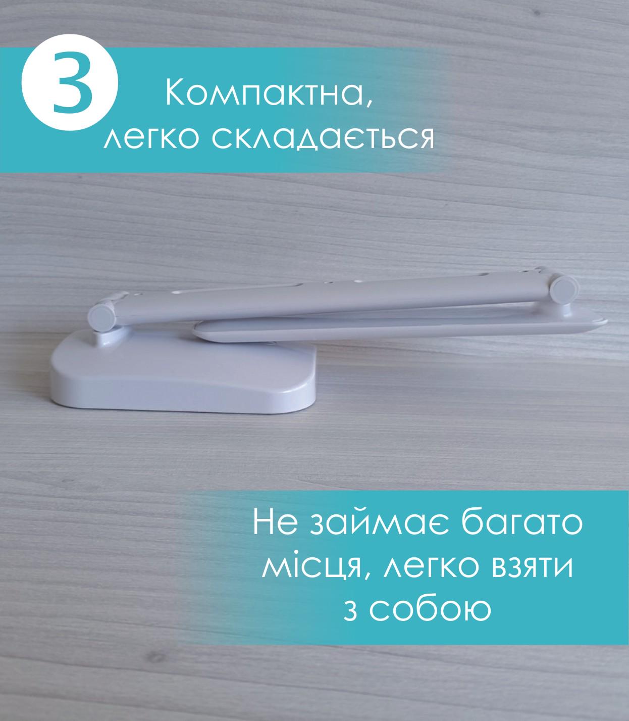 Настільна лампа акумуляторна 5678A LED 6 Вт USB Білий (9334382) - фото 4