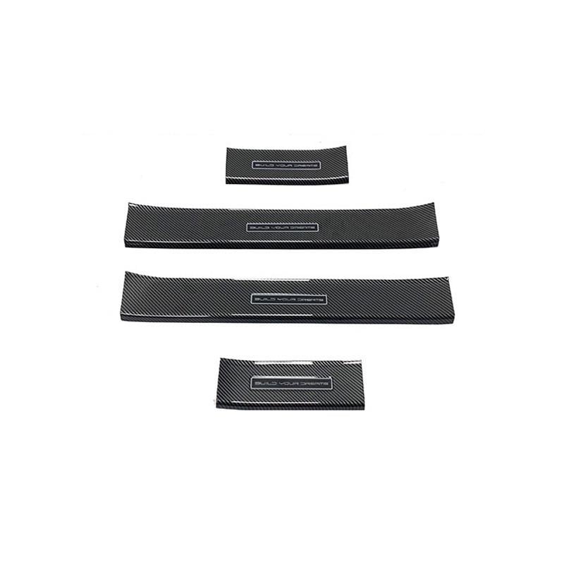 Комплект накладок защитных Lesko для BYD Yuan UP на пороги из углеродного волокна 4 шт. (28953443)