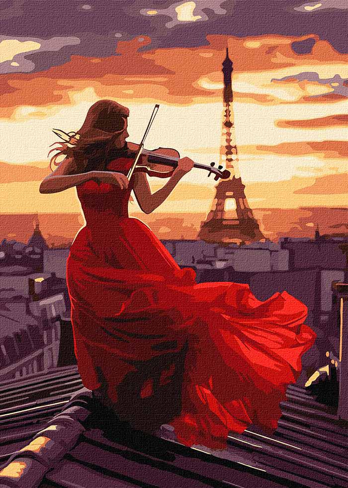 Картина по номерах Ideyka Гра на скрипці 30х40 см (KHO8565)