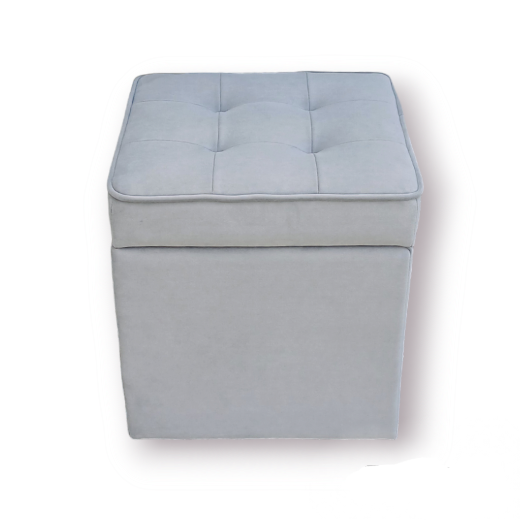 Пуф Люкс з нішою мікровелюр Зеніт 40х40х43 см Сірий - фото 2