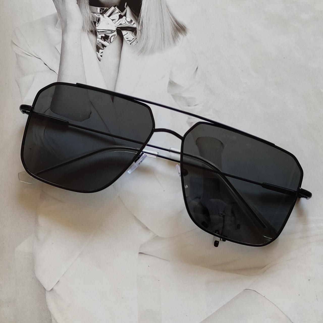 Очки квадратные авиаторы в тонкой оправе Черный