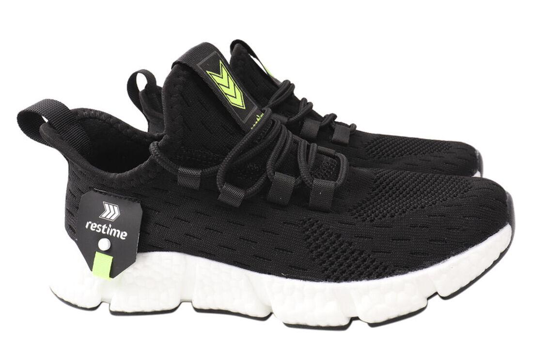 Кросівки чоловічі Restime з текстилю на низькому ходу на шнурівці р. 39 Чорний (172-21LK) - фото 6
