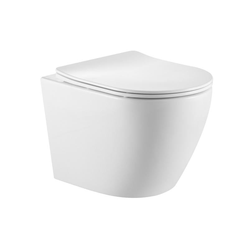 Унітаз підвісний Qtap Robin Ultra Quiet безобідковий з сідінням Soft-close 520x365x365 мм White (SD00052888)