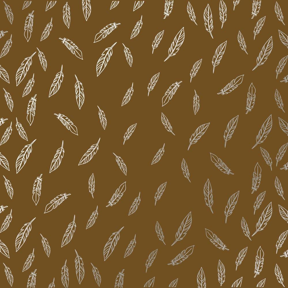Лист бумаги односторонний Silver Feather с серебряным тиснением 30,5х30,5 Milk Chocolate