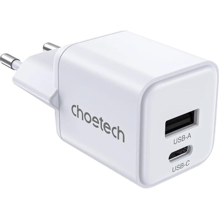 Зарядное устройство сетевое Choetech PD5012-EU-WH 30W USB-C USB-A PD 3.0/QC 3.0 PPS White