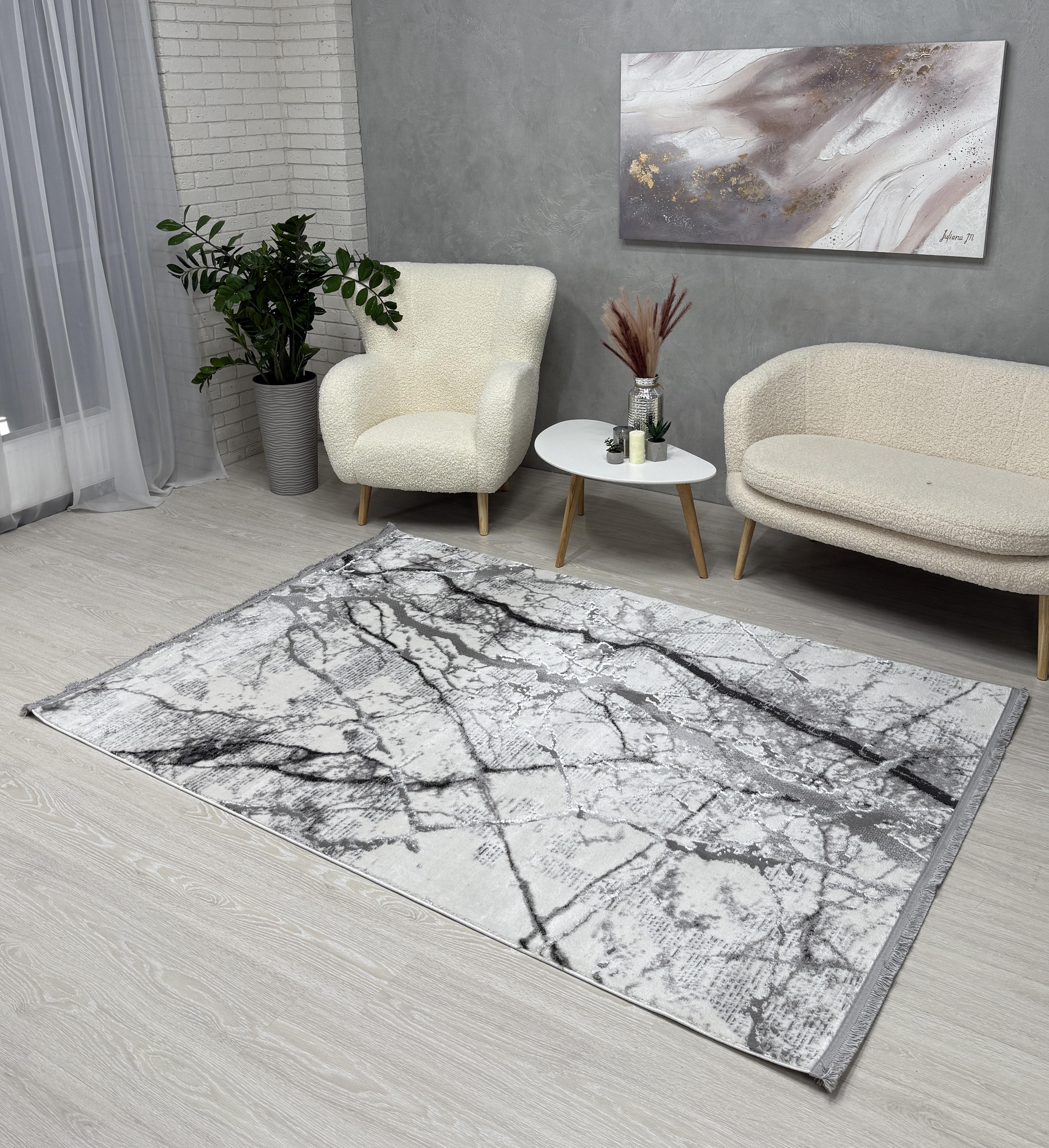 Килим Mars з невисоким ворсом 200x300 см Білий (4640AKG/K9)