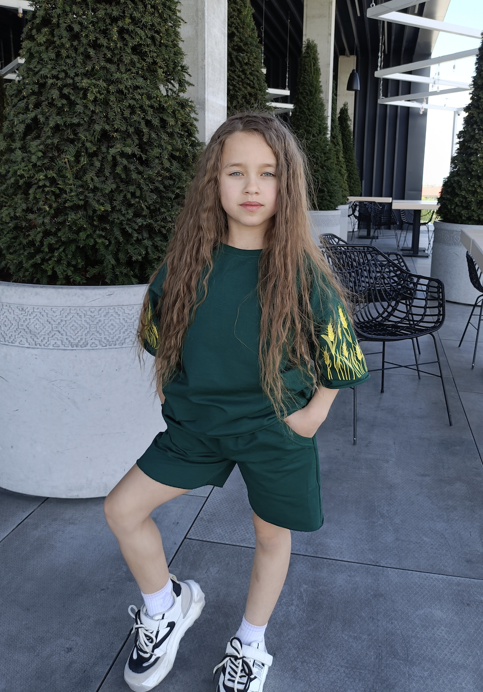 Вышиванка детская Koala fashion колоски р. 140 Темно-зеленый