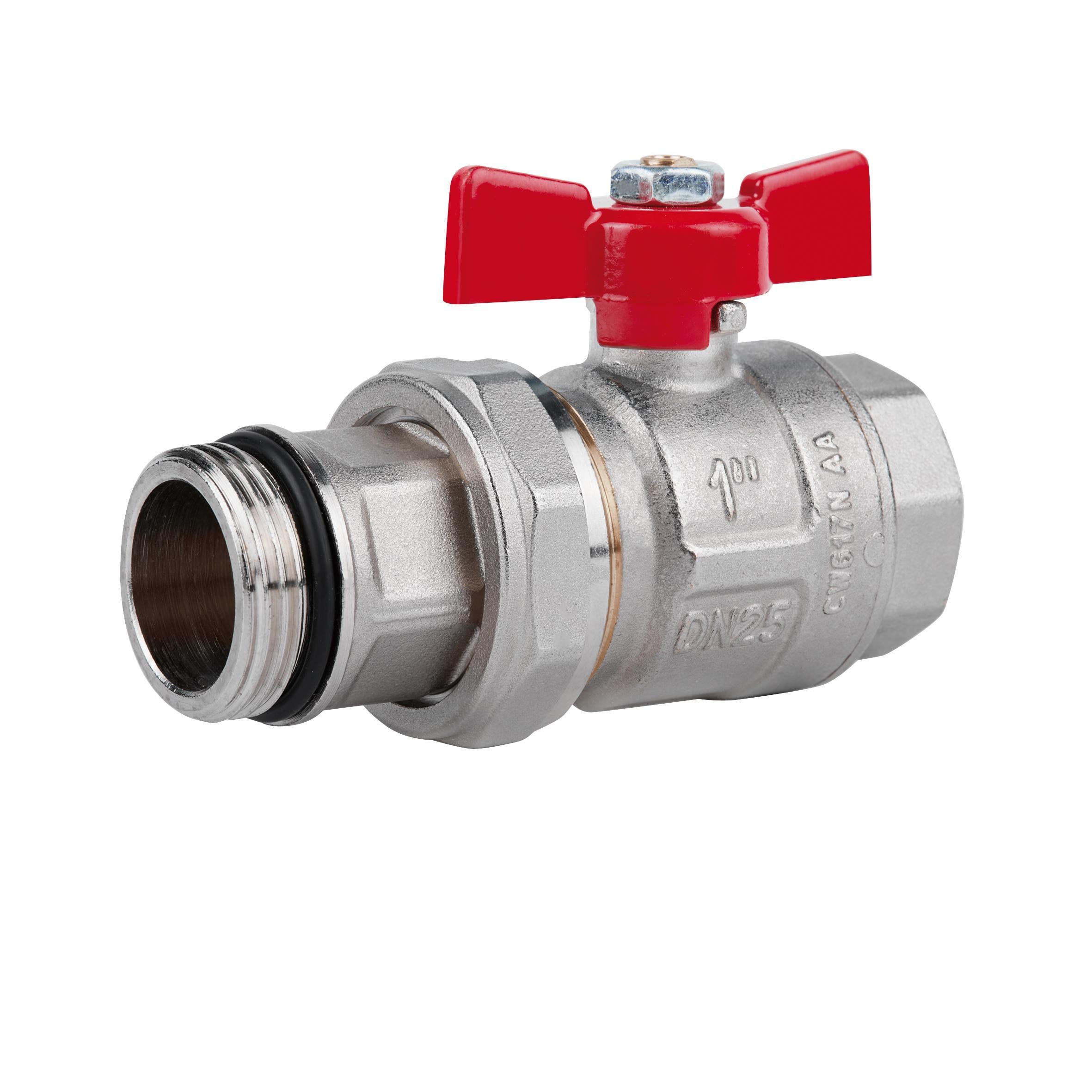 Кран шаровой Icma Американка 1" с антипротечкой прямой №215 Red (15526)