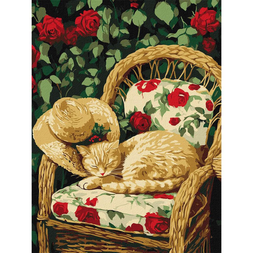 Картина за номерами Ideyka Кіт у саду 30x40 см (KHO6712)