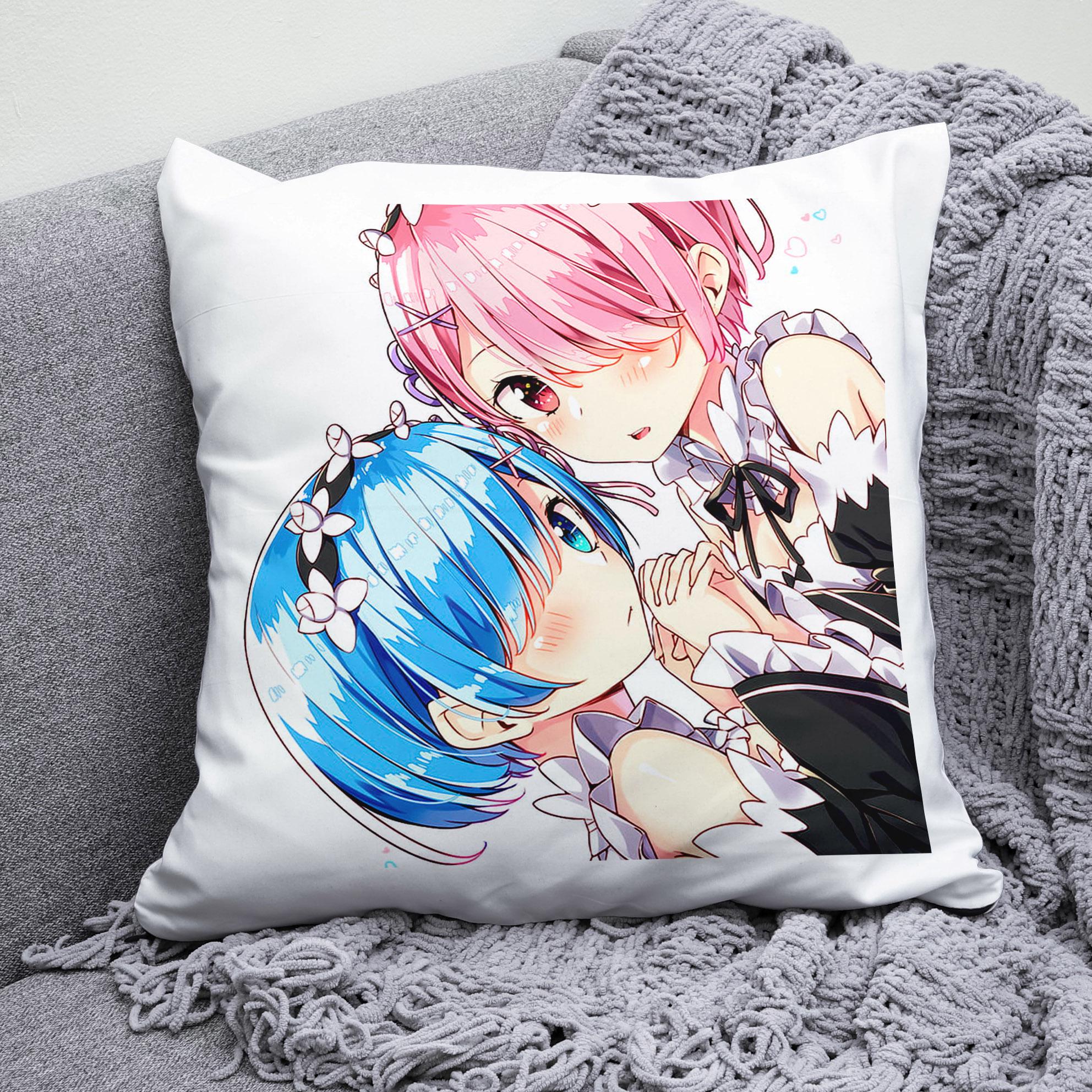 Плюшевая подушка квадрат с принтом аниме Re Zero