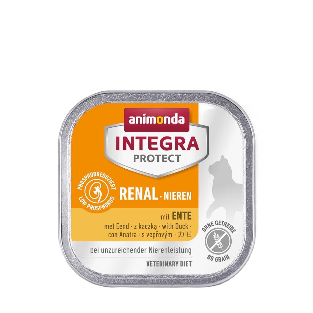 Корм ветеринарный влажный Integra Protect Renal dishes with Duck для кошек при болезнях почек с уткой алю трай 100 г (34806791)