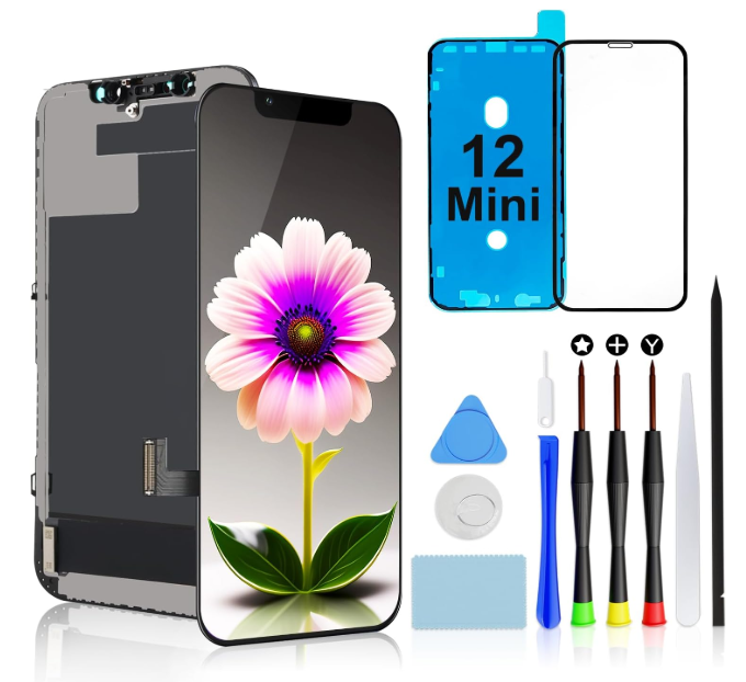 Набір для заміни дисплея Brionac iPhone 12 Mini/5.4 Full HD LCD екран та сенсорний дигітайзер/інструменти для ремонту та захист (2863982799)