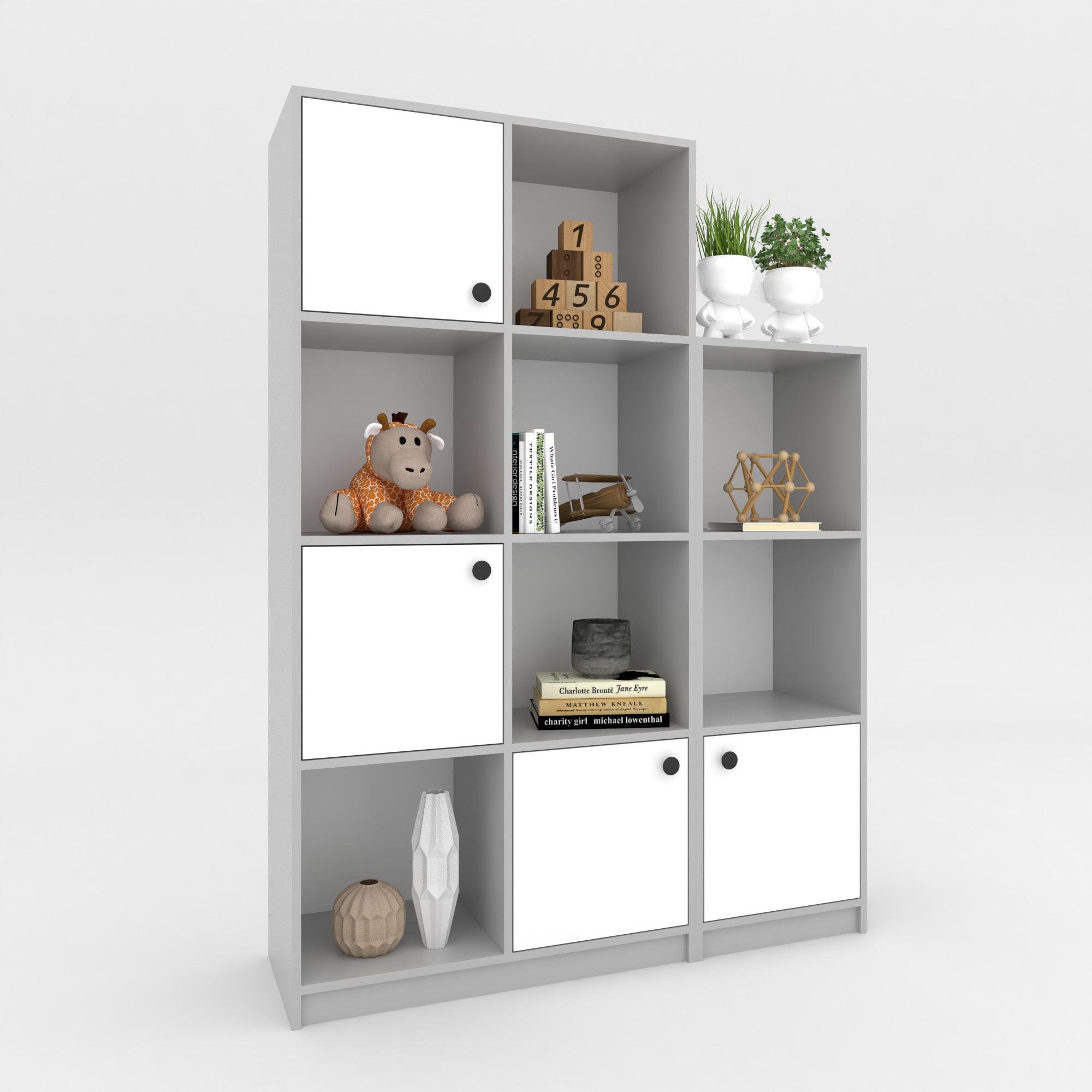 Стеллаж детский Chess с полками 1660х1200х350 мм Белый/Серый