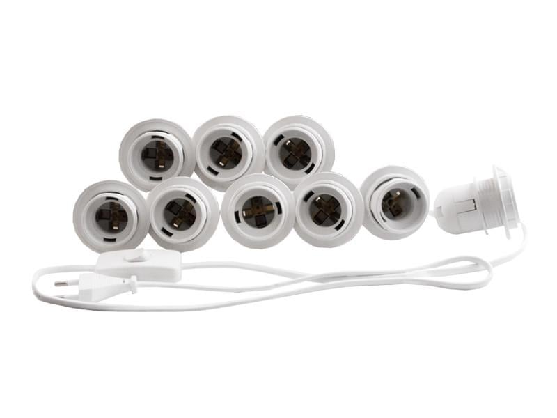 Подсветка гримерного зеркала LEDUA светодиодная врезная с ручным выключателем 9 шт. E27 Белый Подсветка гримерного зеркала LEDUA светодиодная врезная с ручным выключателем 9 шт. E27 Белый