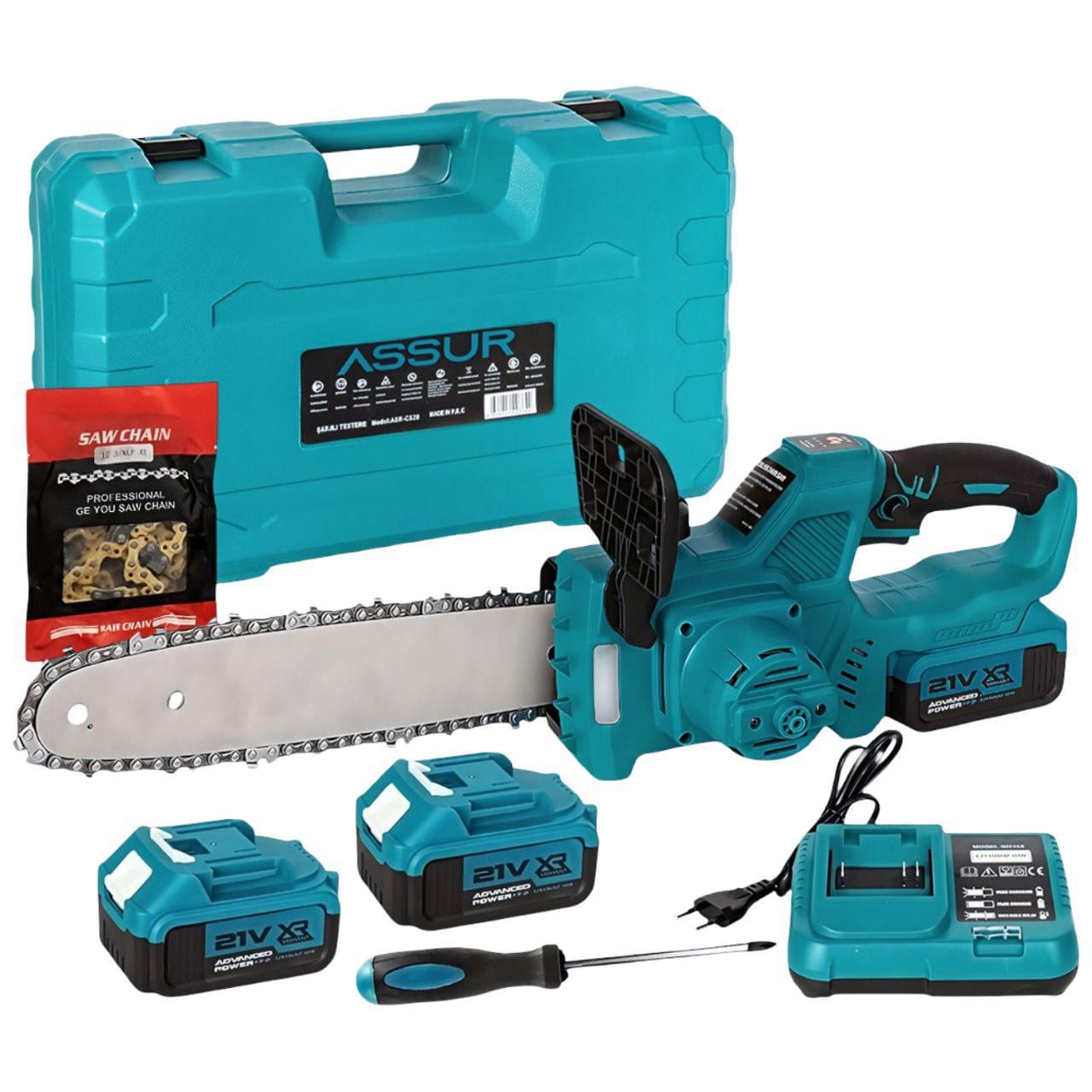 Пила цепная аккумуляторная ASSUR ASR764/МК 21V с шиной 12" на двух АКБ в кейсе (33159693)