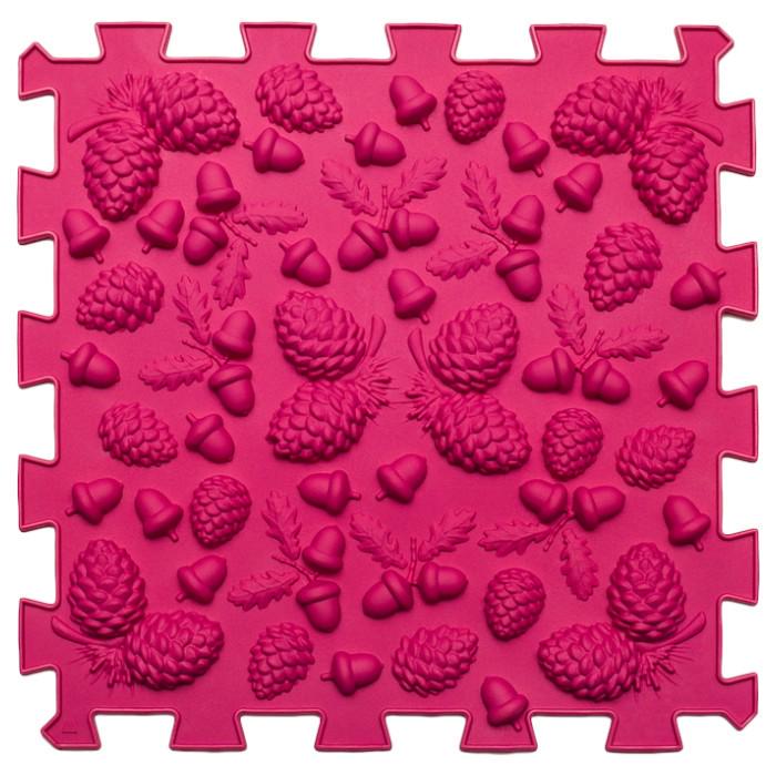 Развивающий коврик массажный Пазл Желуди 1 элемент Малиновый (RO560021) - фото 1