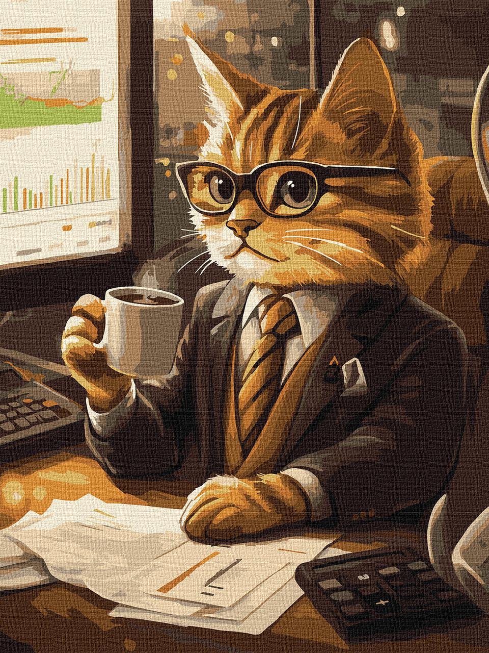 Картина по номерам Ideyka Кот-бизнесмен 30х40 см (2824289726)