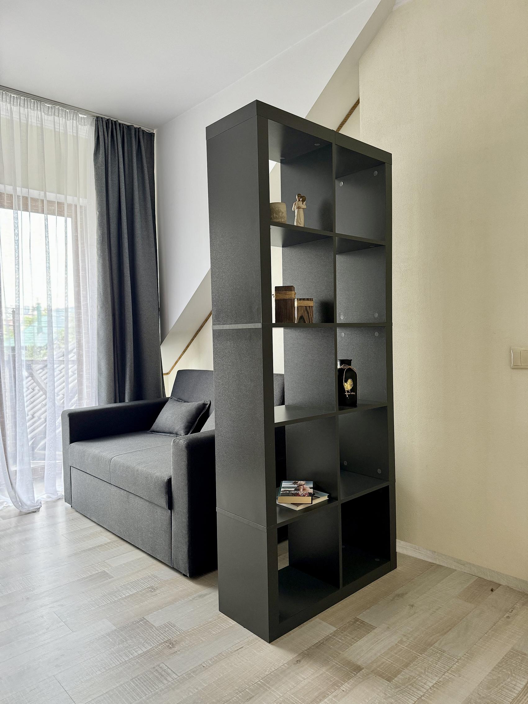 Шкаф для книг Inteo Микс 2х5 1854х792х290 мм 50 мм Антрацитовый