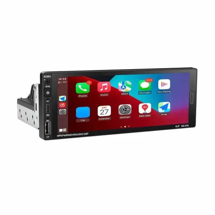 Магнитола в авто 6288-A GPS With Carplay 1din с пультом FM-радиоприемником и антибликовым дисплеем 4x45 Вт 6,9" 4/64GB (opt-104365)