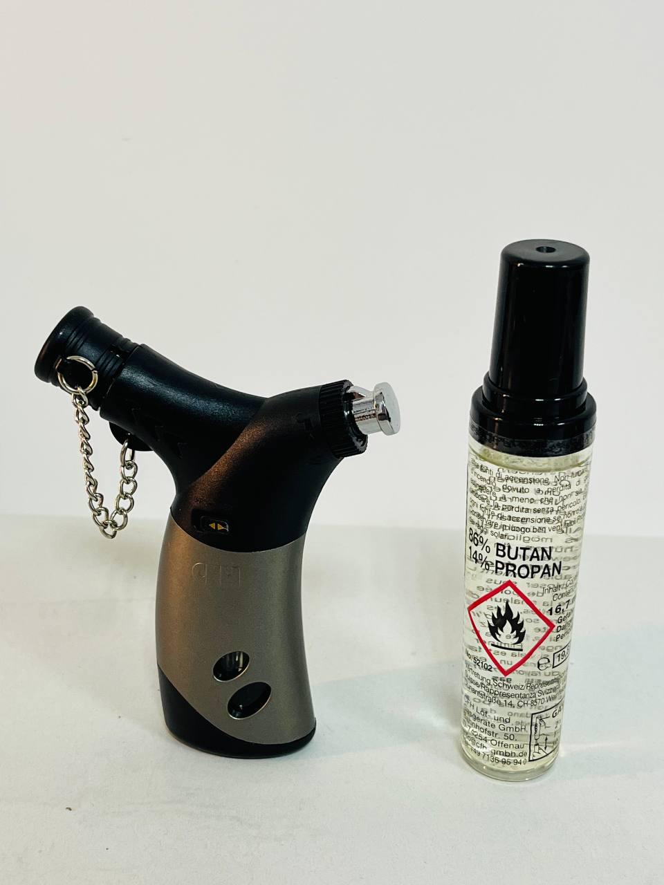 Запальничка газова з балончиком CFH Turbo Mini Чорний/Сріблястий