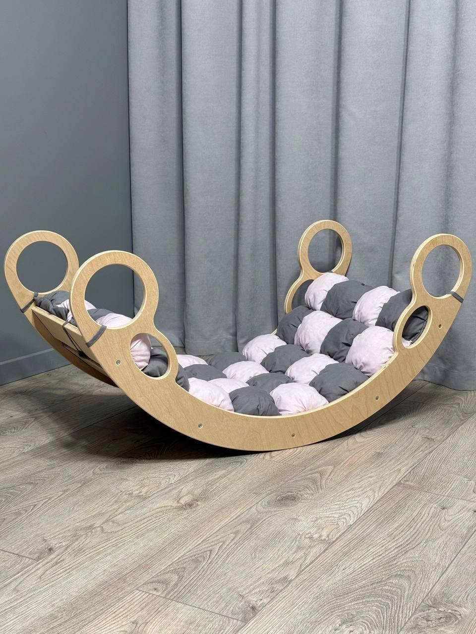 Детская кроватка качалка-балансир 29 с матрасиком бонбон (0029/Б)