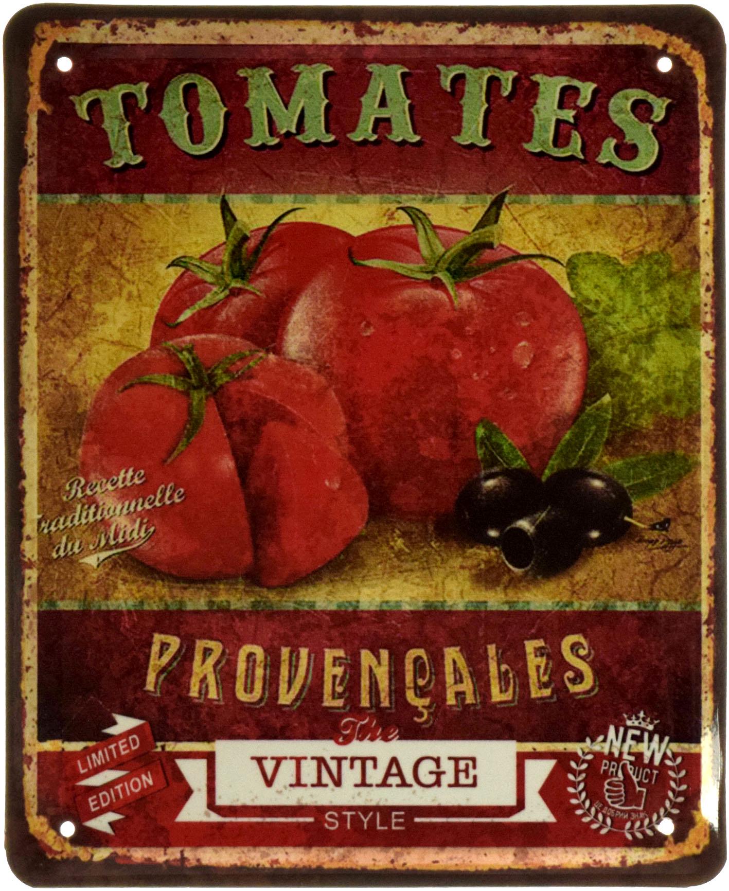 Табличка металева Прованські Помідори/Tomates Provençales 18x22 см