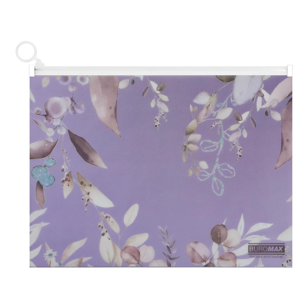 Папка-конверт Buromax Lilac Arabeski на zip-молнии A4 полипропилен Сливовой (BM.3948-48)