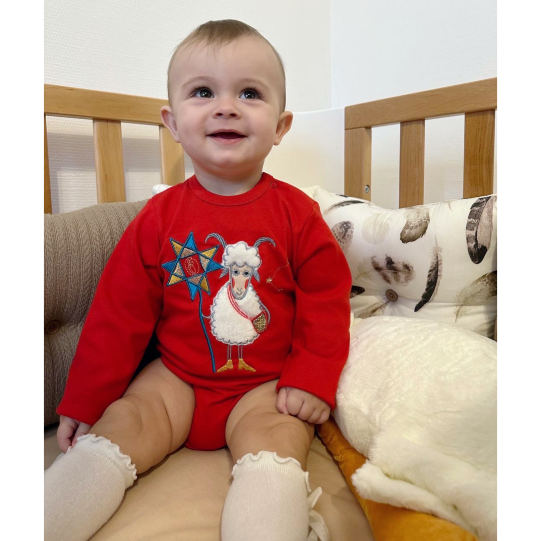 Боди для ребенка с вышивкой Коза колядники 62 0-3 мес Красный (2679650194) Боди для ребенка с вышивкой Коза колядники 62 0-3 мес Красный (2679650194)