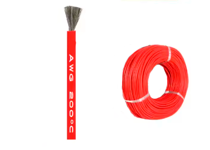 Кабель 24AWG провод медь луженый в силиконовой изоляции многожильный 1 м 0,2 мм2 Красный - фото 2