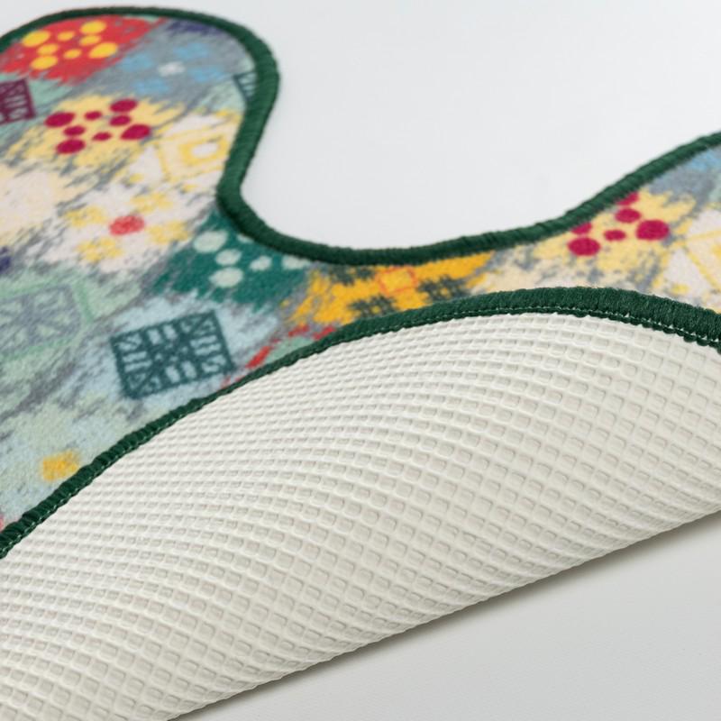 Килимок для туалету Print 201-1 на гумовій основі 57х60 см Зеленй/Блакитний (77117720) - фото 3 Килимок для туалету Print 201-1 на гумовій основі 57х60 см Зеленй/Блакитний (77117720) - фото 3