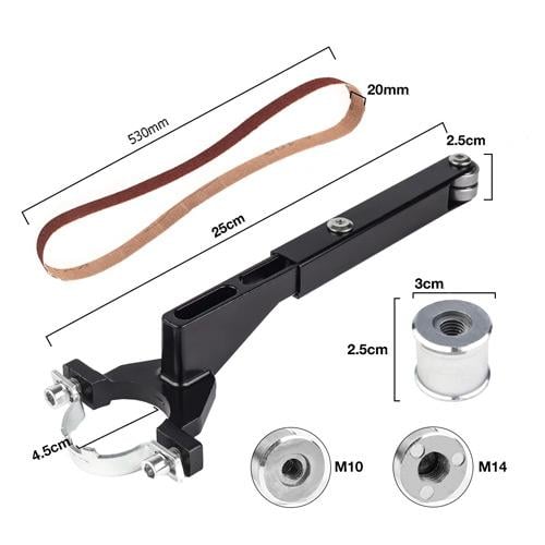 Насадка-гриндер на болгарку M10 M14 ленточная шлифовальная для УШМ 53х2 см (928126) - фото 4