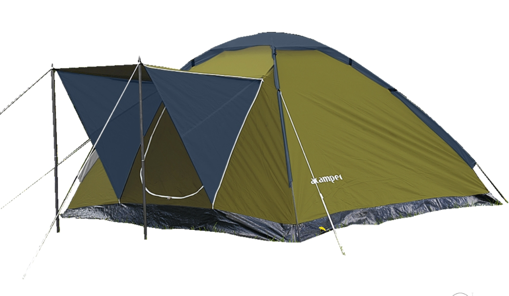 Палатка Presto Monodome 4 клеенные швы, 3000 мм зеленая