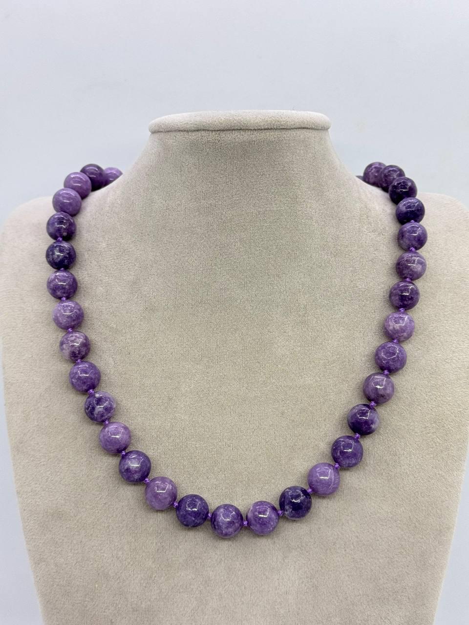 Бусы лепидолит 10 мм 45 см Фиолетовый (12150)