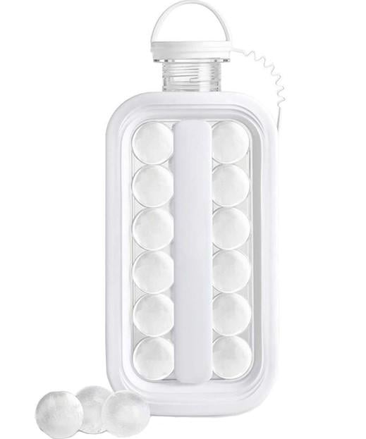 Силиконовая форма-бутылка ICE Cube Tray для льда 2в1 на 17 шариков Белый (2104618556)